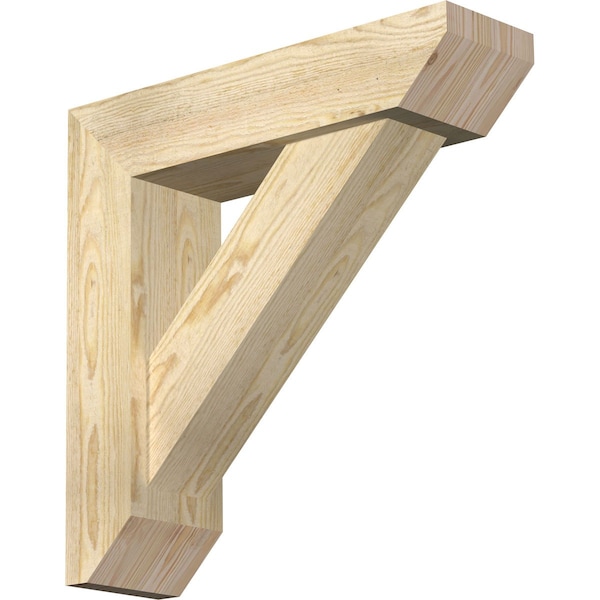 Ekena Millwork Traditional Slat Rough Sawn Bracket w/ Offset Brace, Douglas Fir, 6"W x 22"D x 22"H BKT0604X22X22TRA06RDF - main